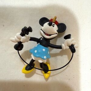 Hallmark Minnie Mouse 1999 Girl Talk mini ornament Black, Blue, Yellow